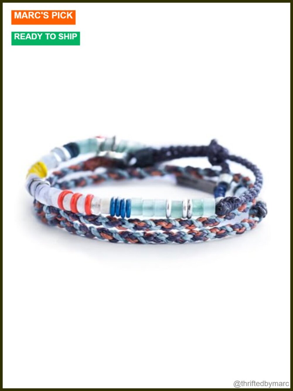 Handmade Boho Charm Bracelet Waxed Cord Adjustable Multistrand Women's Gift